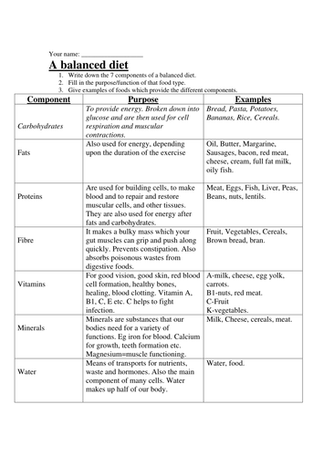 Worksheets Pe Worksheets gcse pe worksheets by sammik teaching resources tes balanced diet worksheet doc