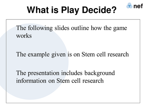 stem cell research outline