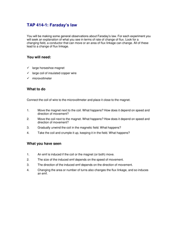 Electromagnetic Induction Teaching Resources
