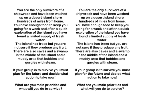 Desert island creative writing ks3 picture