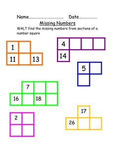 numbers  Missing   number square. UK by number missing tes worksheets beckyelmer1984 Teaching  from