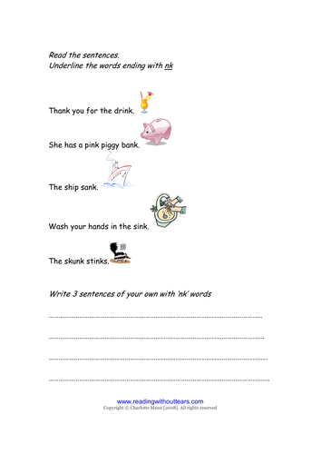 reading words with nk at the end | Teaching Resources