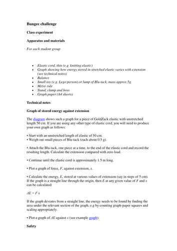 Bungee challenge | Teaching Resources