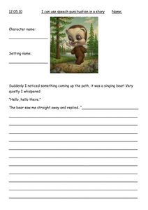 punctuating speech worksheet ks3