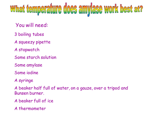 Amylase and starch reaction picture