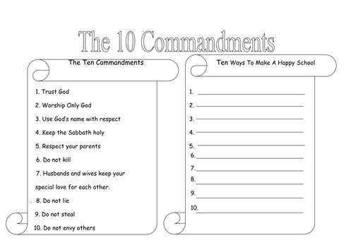 10 Commandments by rhian18 - Teaching Resources - TES