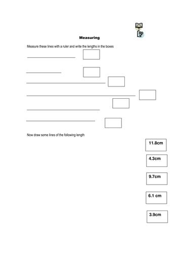 Measuring and Drawing Lines Activity Worksheet | Teaching Resources