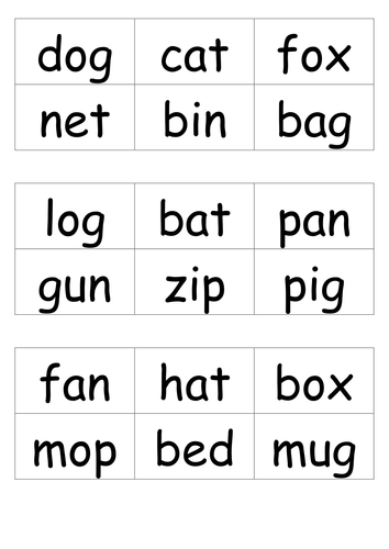 CVC word and picture matching mats | Teaching Resources
