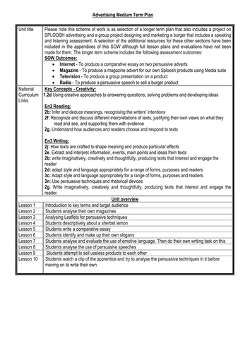 English KS3 Advertising worksheets | Teaching Resources