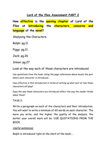 lord of the flies essay gcse