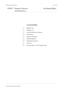 ks3 number patterns sequence mep yr 7 unit 7 by cimt uk