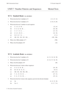 ks3 number patterns sequence mep yr 7 unit 7 teaching resources