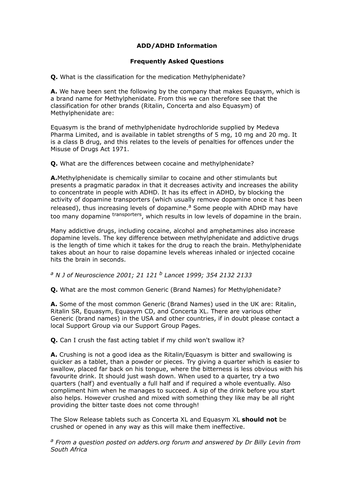 ADHD - Frequently Asked Questions | Teaching Resources