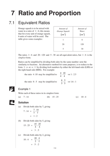 KS3 Ratio and Proportion (MEP – Year 8 – Unit 7) | Teaching Resources