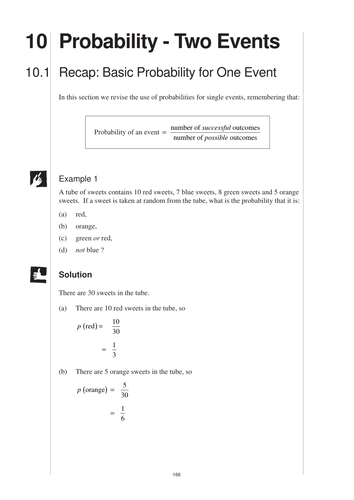 KS3 Probability of Two Events (Year 8 – Unit 10) | Teaching Resources