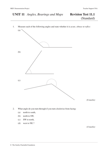 ks3 angles bearings maps year 8 unit 11 teaching resources