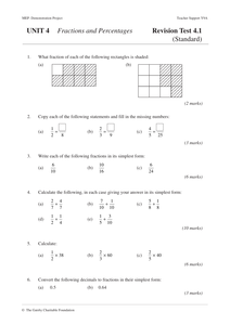 ks3 fractions and percentages year 9 unit 4 by cimt uk teaching