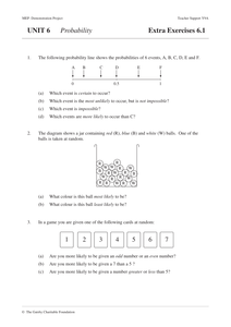 ks3 probability mep year 9 unit 6 by cimt uk teaching resources