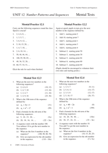 number patterns mep gcse lesson worksheet by cimt