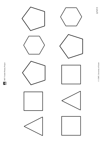 Recognise and distinguish shapes, lesson 1 | Teaching Resources