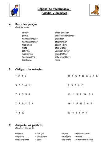 spanish revision for beginners teaching resources