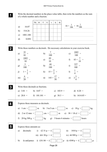 Yr 5 Decimals : Lesson 28 | Teaching Resources