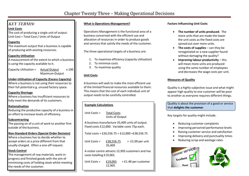 Operational Decisions