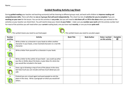 Guided Reading Independent Activities by lilmizchattabox - UK Teaching