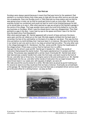essay on history of cars