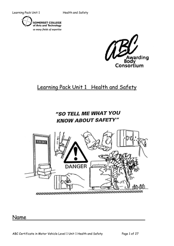 ABC Unit 1 Health and Safety | Teaching Resources
