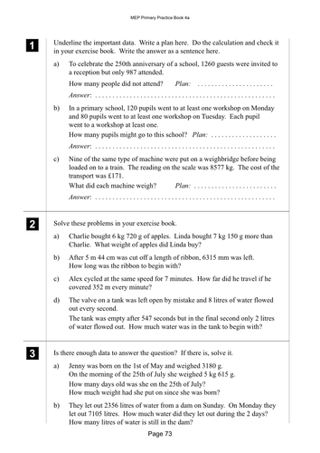 Yr 4 Problem Solving : Lesson 73 | Teaching Resources