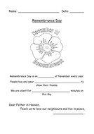 Remembrance Day Worksheet | Teaching Resources
