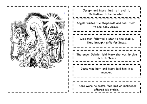 Christmas Story Sequencing booklet | Teaching Resources