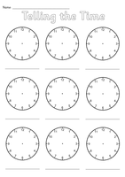 time   by Worksheet Clocks worksheets blank Resources Blank  UK  Teaching Simon_H  TES clocks