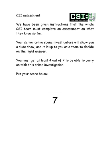 Forensics unit | Teaching Resources