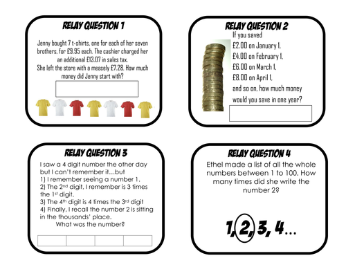 maths-relay-races-problem-solving-puzzles-by-aap03102-teaching