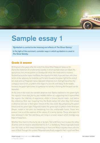 essay on the great gatsby