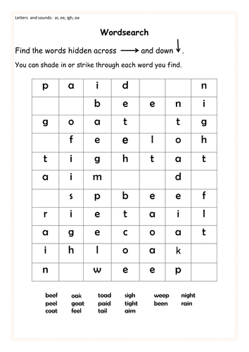 Phonic wordsearches inc. Sets 1 to 7 - letters & sounds, Consonant ...