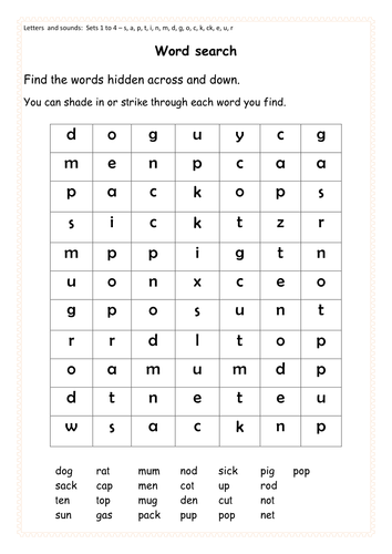 Phonic wordsearches inc. Sets 1 to 7 - letters & sounds, Consonant ...