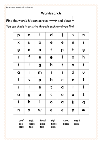 Phonic wordsearches inc. Sets 1 to 7 - letters & sounds, Consonant ...