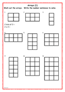Arrays - Multiplication: Drawing a grid and writing number sentences ...