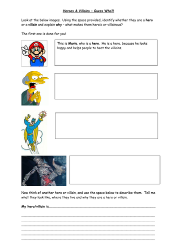 Heroes & Villains Intro | Teaching Resources