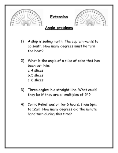 problem solving angles year 5