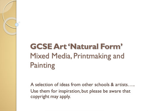 Gcse Art Natural Form Powerpoint 2d Teaching Resources