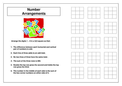 KS3 Number Activity - Arrange the digits so...