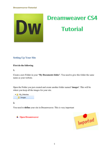 Dreamweaver Cs4 Tutorial For Ks3 Teaching Resources