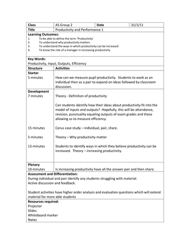 case study lesson plan