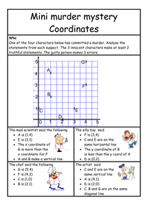 Coordinate Mini Murder Mystery - KS3 Activity by whieldon - UK Teaching