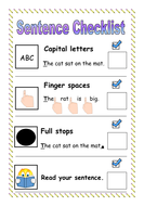 Self Assessment - sentence checklist- updated | Teaching Resources