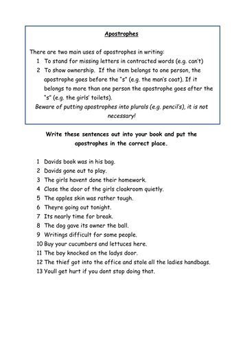 powerpoint you letter ks2 thank Teaching by apostrophes claire.tunnicliffe  Using